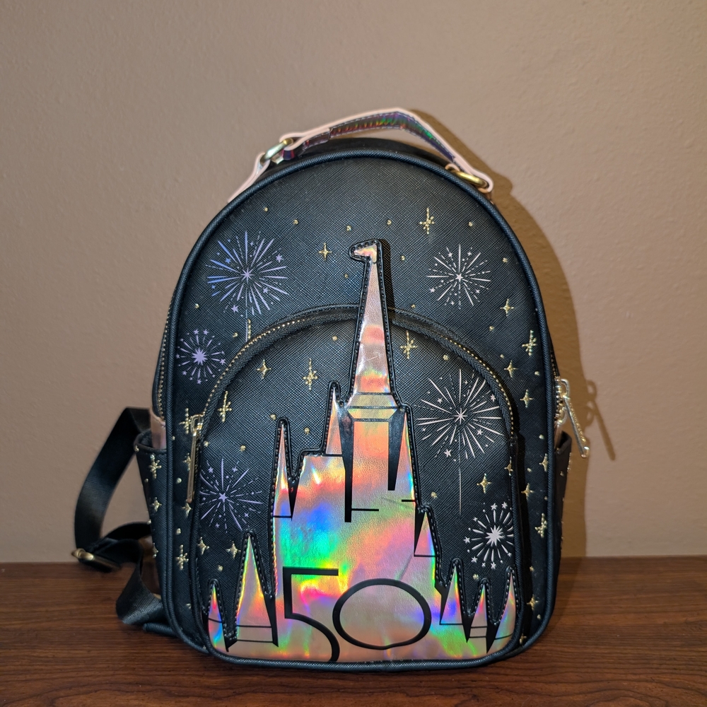 Disney Black and Silver Backpack with Iconic Design